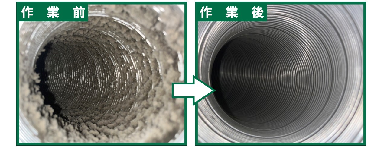 換気ダクト清掃の様子